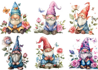 colourfull Cute Gnome with Rose