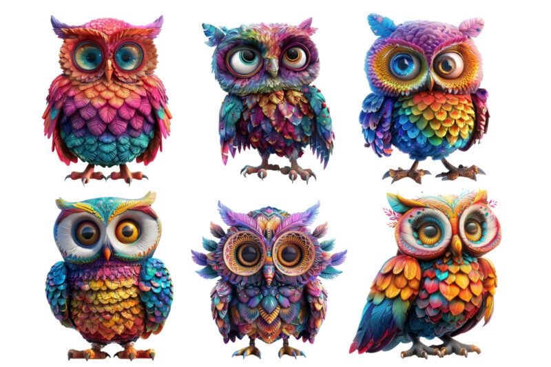 colourfull Cute Owl Clipart