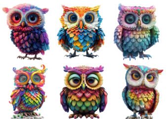 colourfull Cute Owl Clipart t shirt vector file