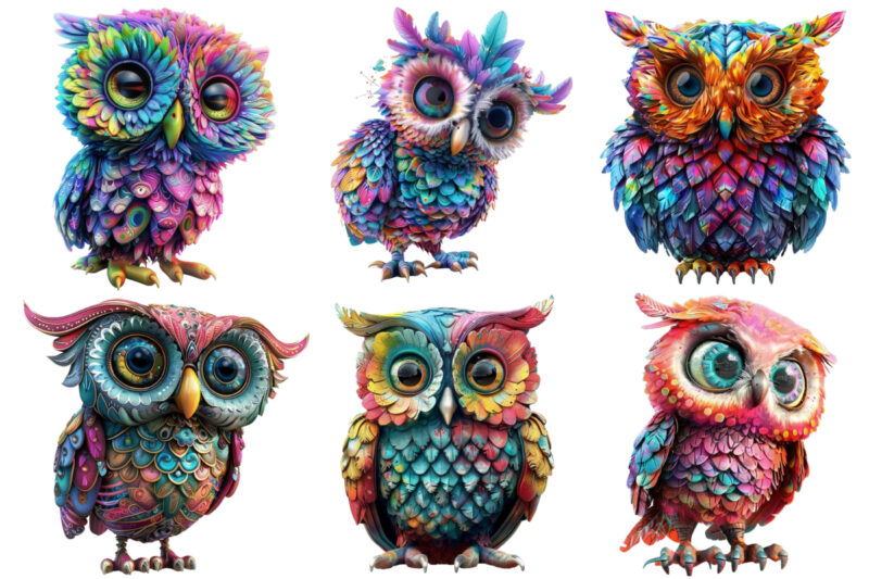 colourfull Cute Owl Clipart