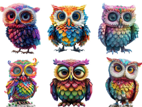 Colourfull cute owl clipart t shirt vector file