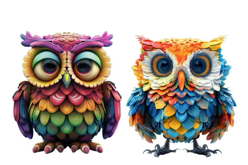 colourfull Cute Owl Clipart