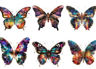 colourfull Gilter Butterfly Clipart