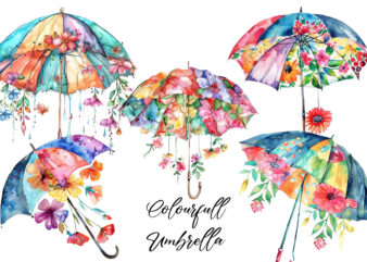 colourfull Umbrella with hanging Floral