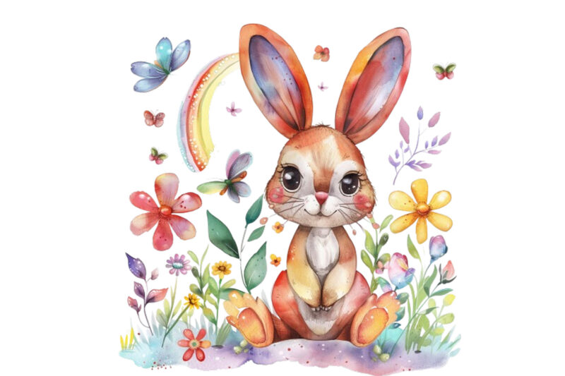 Animal Spring watercolor Sublimation
