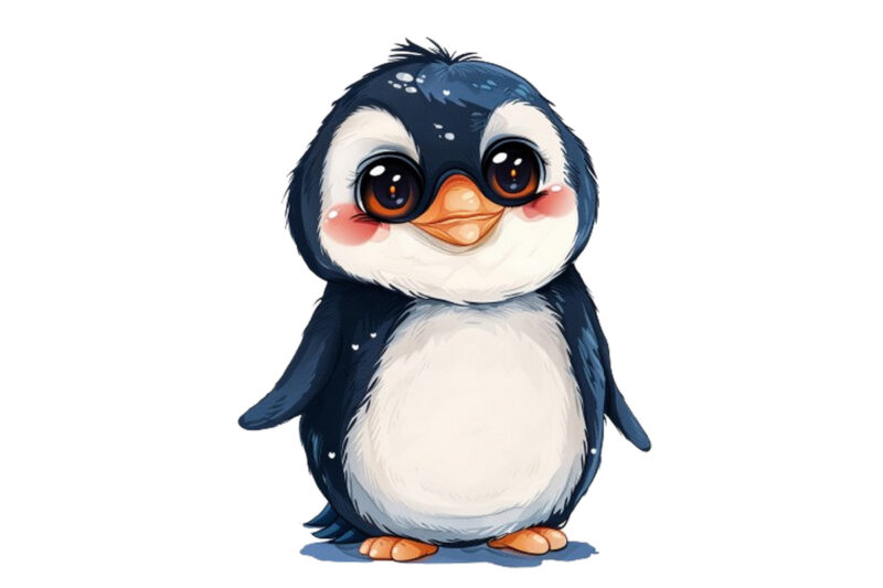 cartoon penguin full body clipart