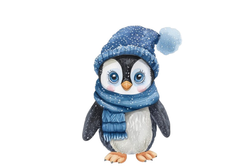 cartoon penguin full body clipart