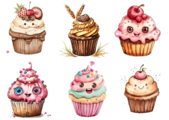 Cute Millet in Cupcake Sublimation t shirt vector file