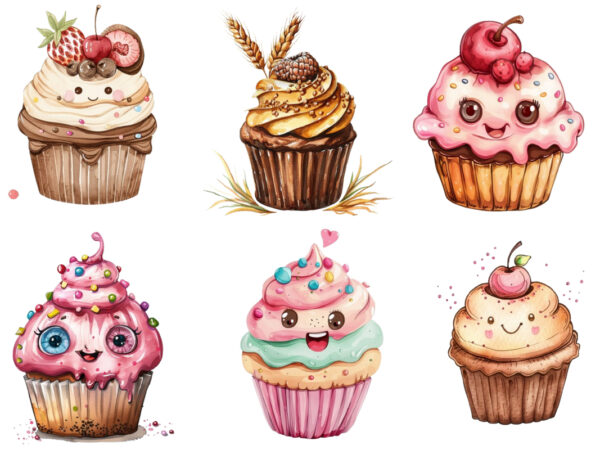 Cute millet in cupcake sublimation t shirt vector file