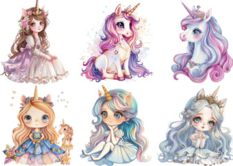 cute princess unicorn sublimation