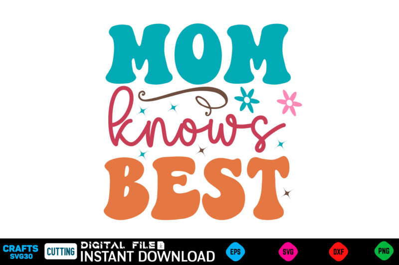 Mom Knows Best retro svg Mother’s day svg bundle,plotter file world’s best mom, mother’s day, svg, dxf, png, bundle, gift, german,funny moth