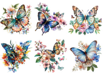 flower Spring Butterfly Clipart