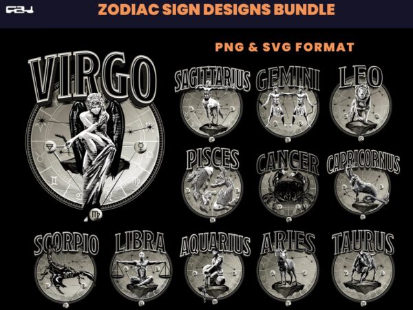 Zodiac sign, zodiac sign bundle, astrology signs, shirt designs, streetwear designs, t-shirt design, graphics shirt, dtf, dtg