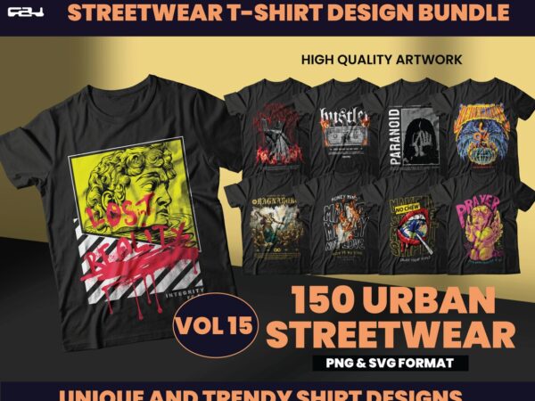 150 urban streetwear designs, t-shirt design bundle, streetwear designs, aesthetic design, urban shirt designs, graphics shirt, dtf, dtg