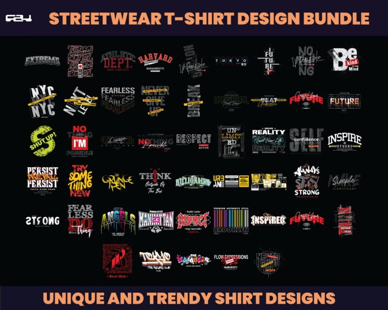 100 Text Urban Streetwear Designs,shirt Design bundle, Streetwear Designs, Typography Design, Urban Shirt designs, Graphics shirt, DTF, DTG