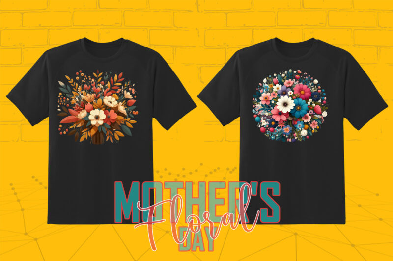 Watercolour Flower Mother’s Day Mom Lover 20 T-shirt Illustration Bundle