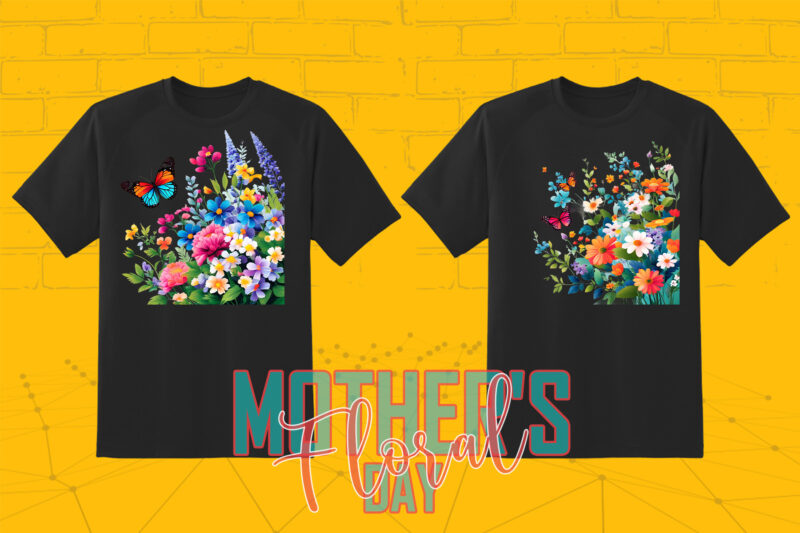Retro Flourish Mother’s Day T-shirt Illustration 20 PNG Clipart Bundle for Trendy T-Shirt Designs