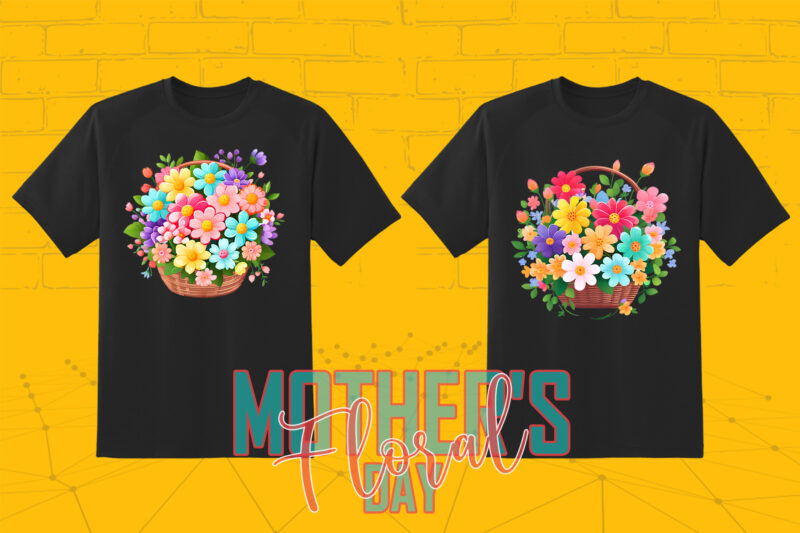 20 Retro Flourish Mother’s Day Illustration T-shirt Clipart Bundle for Your T-Shirt crafted for Print on Demand websites
