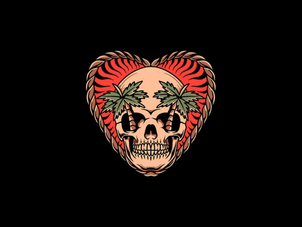 Skull summer t shirt template vector