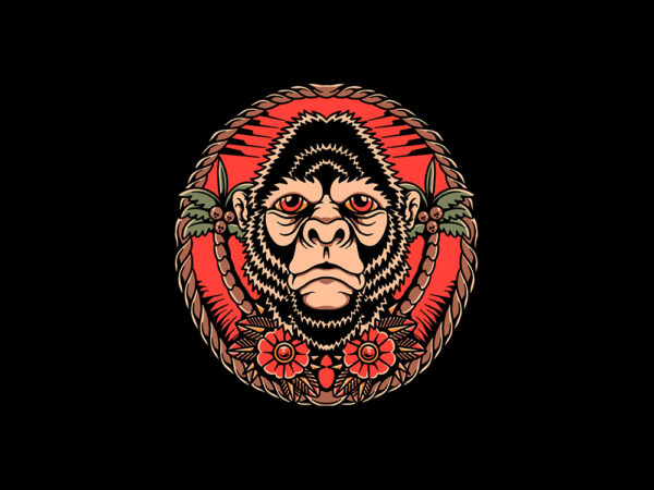 Summer monkey t shirt template vector