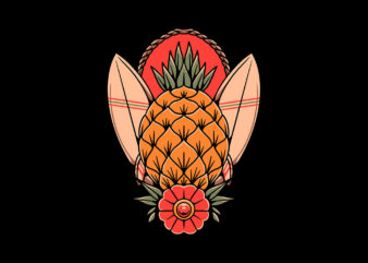surfing pineapple