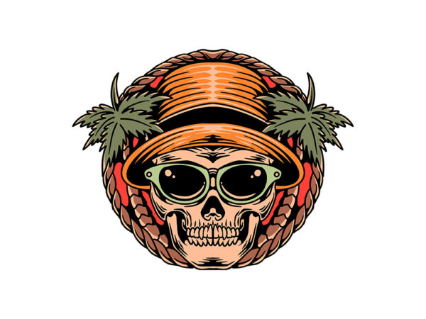 Vacations skull t shirt vector art