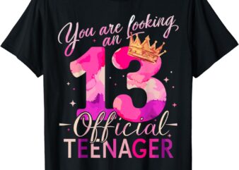 13th Birthday Girls 13 Years Official Teenager Birthday T-Shirt