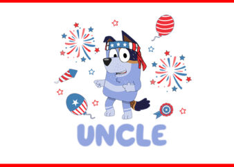 4th Of July Bluey PNG, Red White Bluey PNG, Bluey Uncle PNG