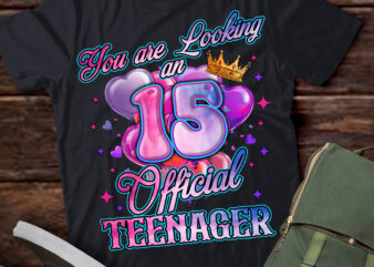 15th Birthday Girls 15 Years Official Teenager Birthday T-Shirt ltsp