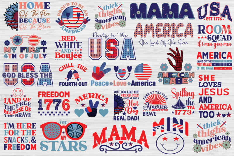 4th of July T-shirt Bundle 4th of July SVG Bundle