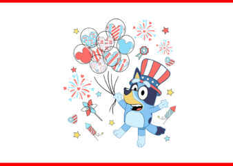 4th Of July Bluey PNG, Red White And Bluey PNG, Bluey Flag PNG