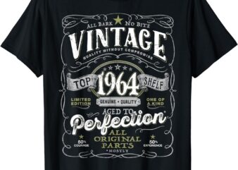 60th Birthday Tee for Men, Vintage 1964 Aged to Perfection T-Shirt