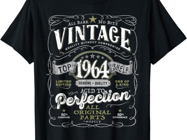 60th birthday tee for men, vintage 1964 aged to perfection t-shirt