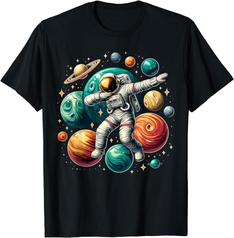 Astronaut Dabbing Planets Astronaut Science Space T-Shirt