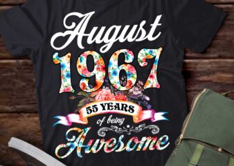 August 1967 55 Years Of Being Awesome 55th Birthday T-Shirt ltsp