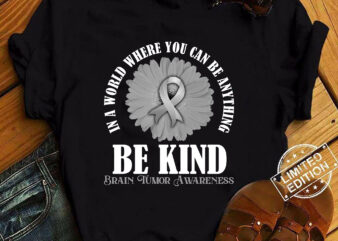 Be Kind Daisy Flower Brain Tumor Awareness Men Women Kids T-Shirt ltsp