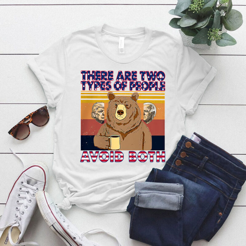 Bear Drinking Coffee There Are Two Types Of People Avoid Both Vintage Shirt