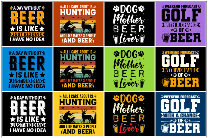 Beer T-Shirt Design Bundle