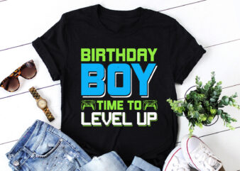 Birthday Boy Time to Level Up T-Shirt Design
