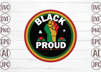 Black And Proud T-Shirt Design
