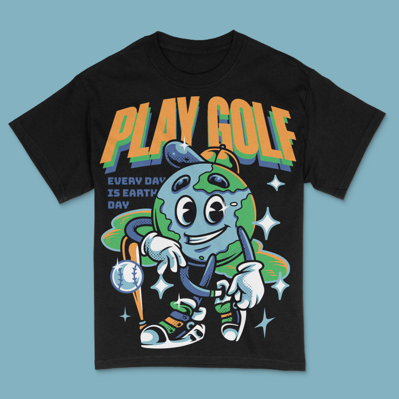 Play Golf T-Shirt Design Template