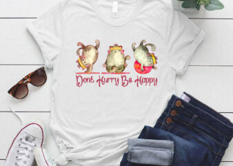 Cat Yoga Dont Hurry Be Happy Men Women Funny Cat Yoga T-Shirt ltsp