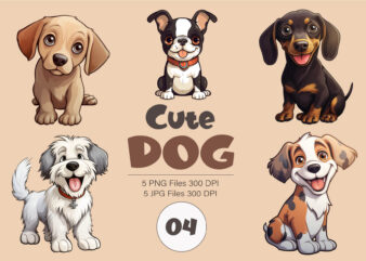 Cute cartoon dog 04. TShirt Sticker.