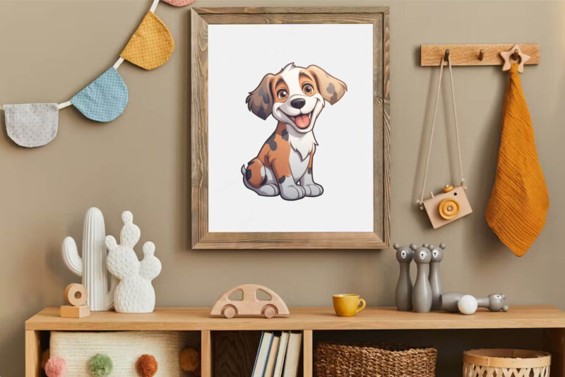 Cute cartoon dog 04. TShirt Sticker.