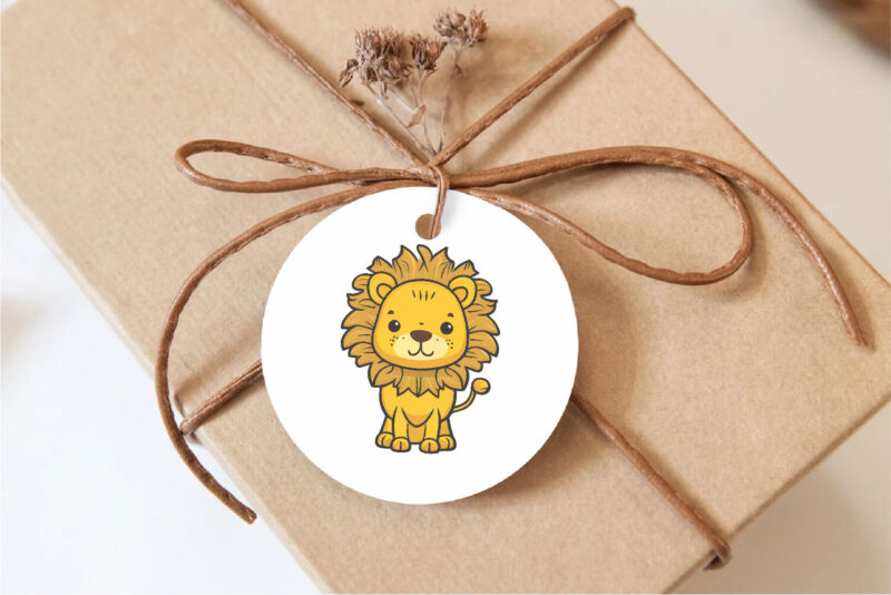 Cute flat lions 02. TShirt Sticker.