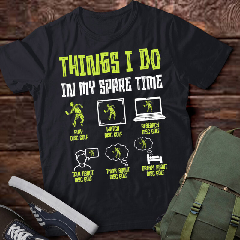 Disc Golf Things I Do In My Spare Time Frisbee Men Kids Boys T-Shirt ltsp