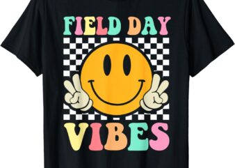 Field Day Vibes Retro Smile Teacher Kids Field Day 2024 T-Shirt