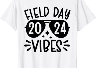 Funny Field Day Vibes 2024 Sunglasses Teacher Kid Field Day T-Shirt