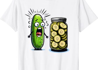Funny Pickle Surprise A Cucumber And A Jar Of Sliced Pickles T-Shirt