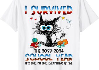 Funny Teacher I Survived Last Day of The School Year 2024 T-Shirt
